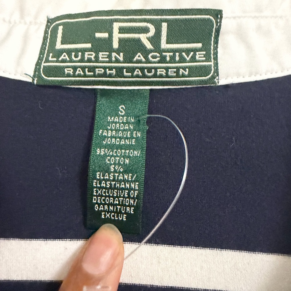 RALPH LAUREN Women’s Navy White Striped Sporty Polo Shirt Cotton Dress EUC Small - Picture 6 of 6